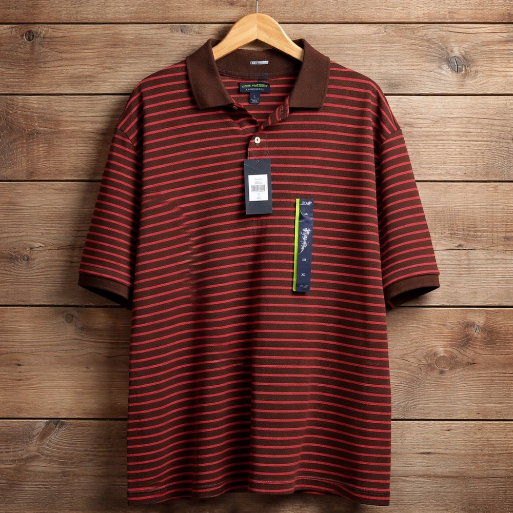 Consensus John Bartlett XL Striped Cotton Polo Shirt